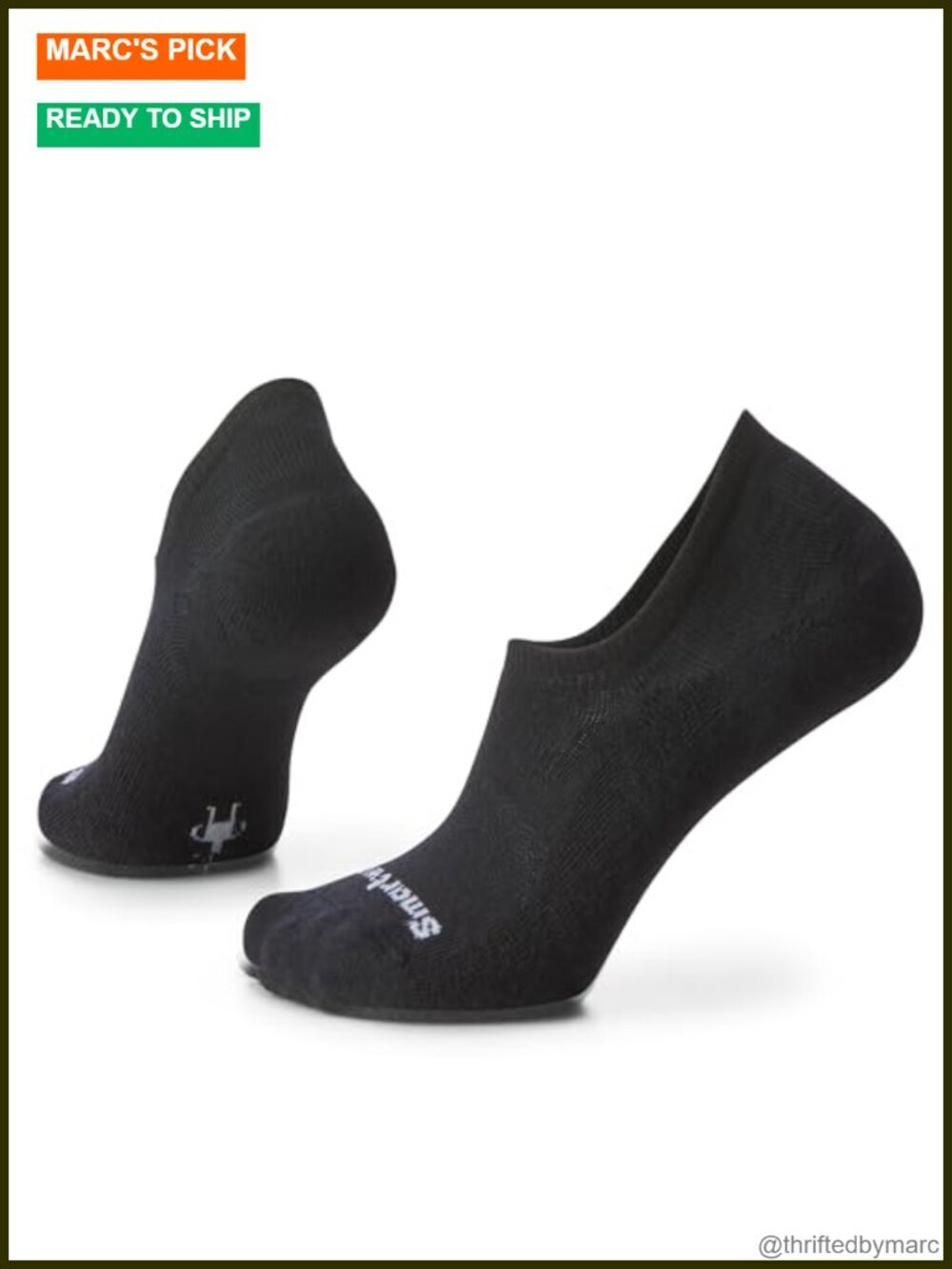 Merino Wool No Show Socks Light Cushion Heel Gripper